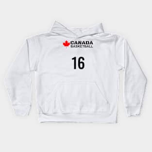 Canada Basketball Number 16 Design Gift Idea Kids Hoodie